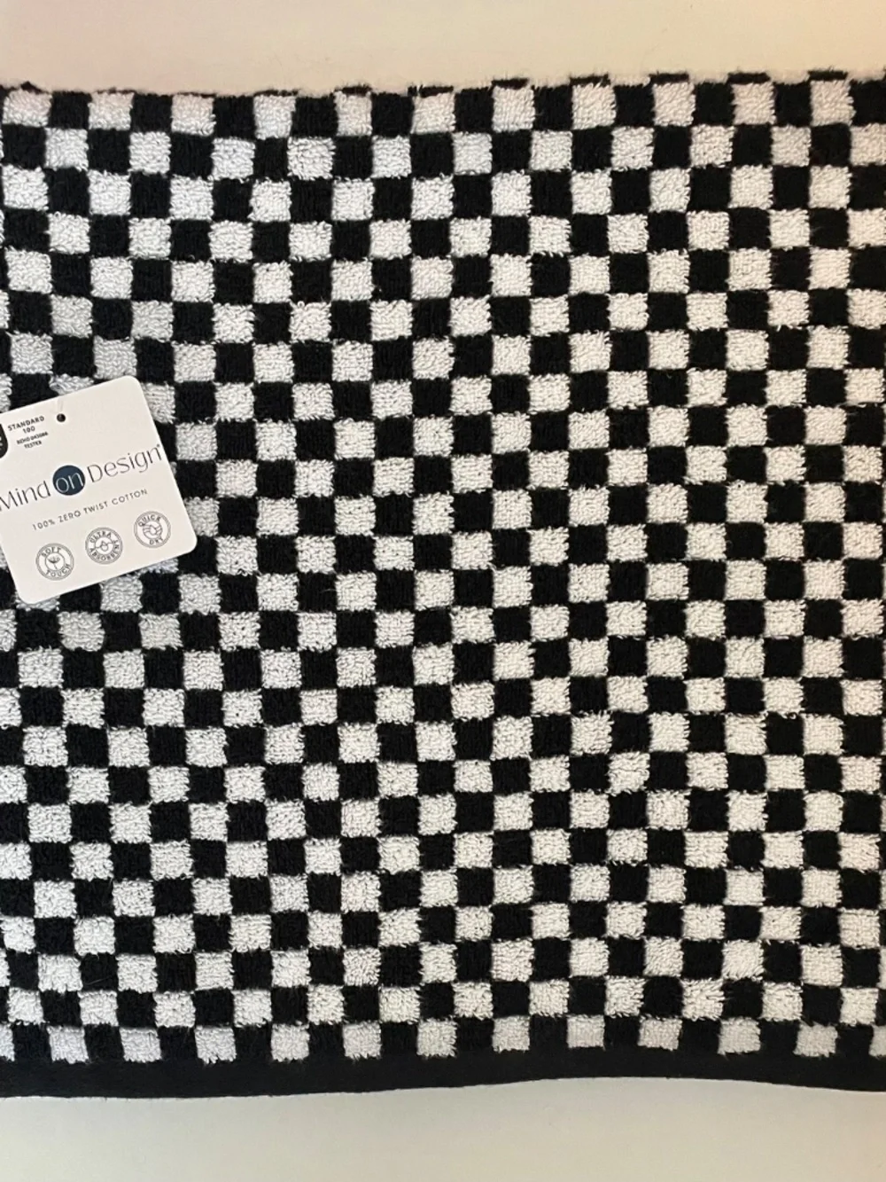 Mind On Design Black + White MacKenzie-Childs Courtly Check Inspired Bath Towel